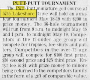 Lakeshore Putt-Putt Golf - May 1974 Tournament (newer photo)